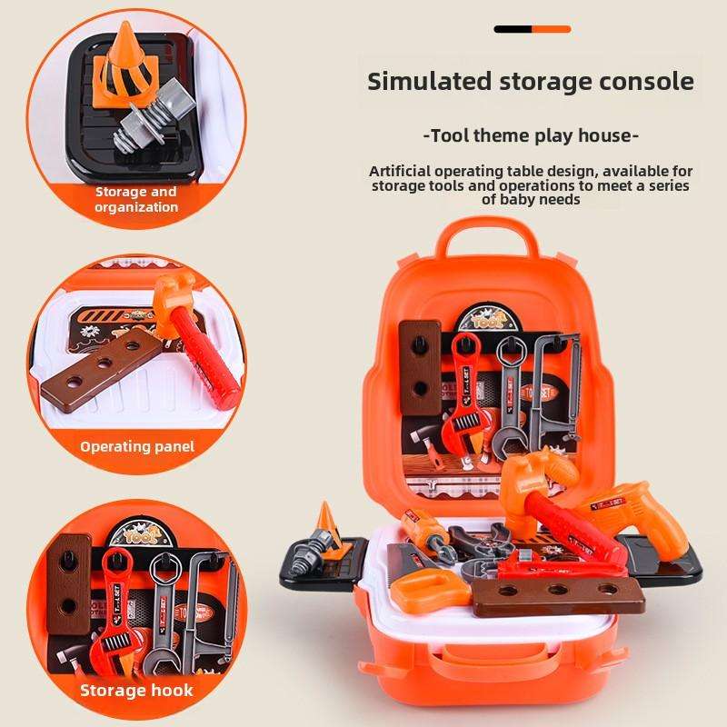 Boy's Realistic Handheld Toy Repair Tool Toy Gift Kids 22PCS Tool Set -Construction Toy with Toolbox&Electronic Drill, Pretend Play forToddlers Aged 3-7Birthday Giftfor Bovs and Girls 4-6 Years Old