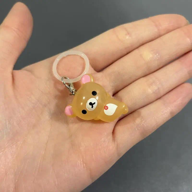 Rilakkuma Cross-Dressing Dinosaur Q-Version Transparent PVC Collectible Figurine, Desktop Decoration, Car Toy Pendant, Collectibles