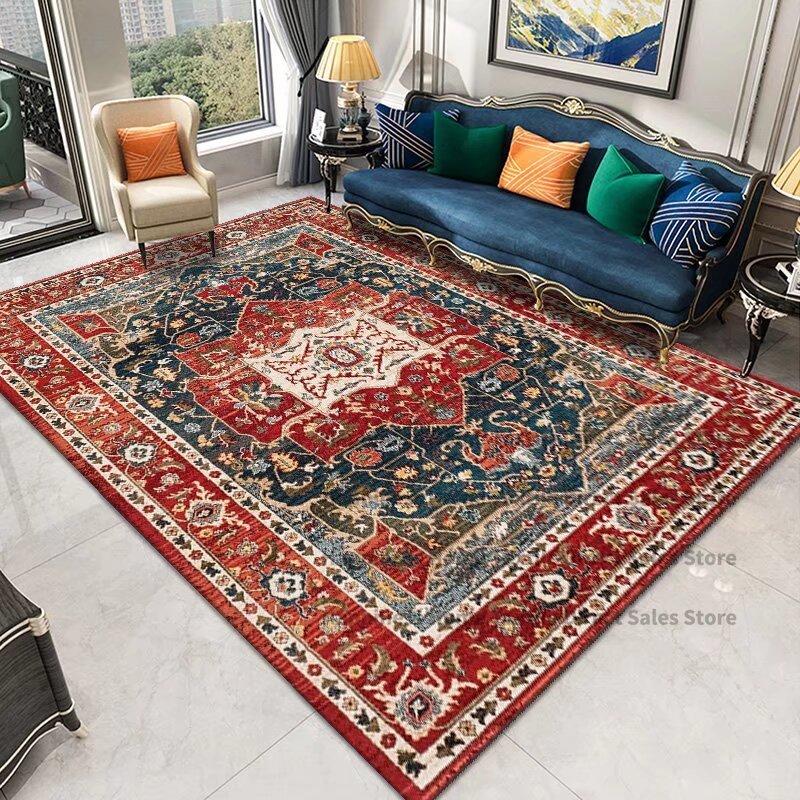 Vintage Persian Medallion Flannel Area Rug - Traditional Oriental Boho Print Soft Mat for Living Room, Non-Slip Ethnic Home Decor #VintagePersianRug #OrientalMedallionMat #BohoEthnicDecor #TraditionalCarpet #NonSlipFlannelRug