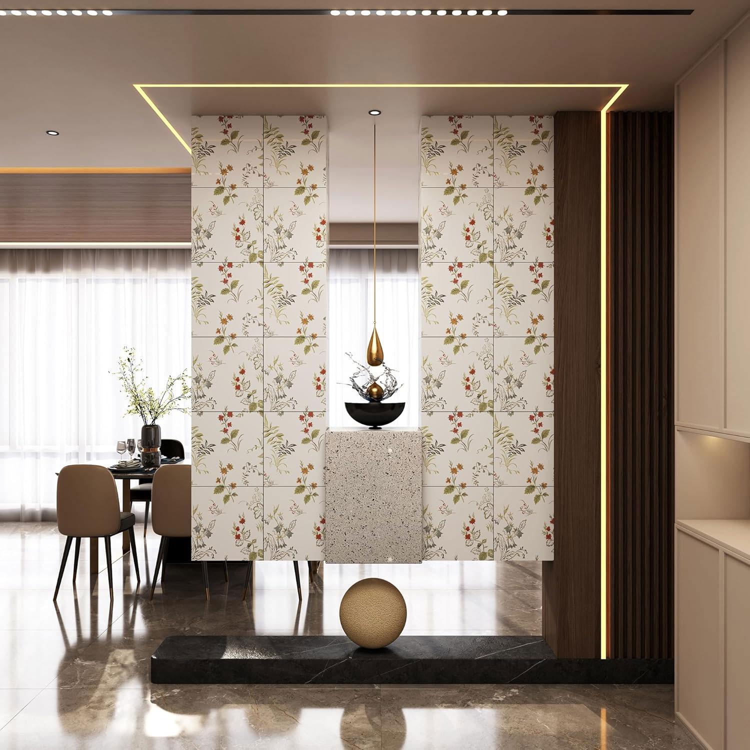 Waterproof luxury marble mosaic bathroom tiles, 10/20 piece pack - Indoor theme square wall decorations, suitable for bathrooms, kitchens, living rooms - 11.8"x11.8" indoor PVC wall panels