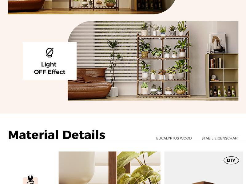 Bamworld 4-Tier Wooden Plant Stand with Grow Lights for Indoor Plants - Large Flower Holder Rack for Patio Living Room Balcony - Carbonized Eucalyptus Wood, Durable & Sturdy, Easy Installation Bamworld 4-Tier Wooden Plant Stand with Grow Lights for Indoor Plants - Large Flower Holder Rack for Patio Living Room Balcony - Carbonized Eucalyptus Wood, Durable & Sturdy, Easy Installation