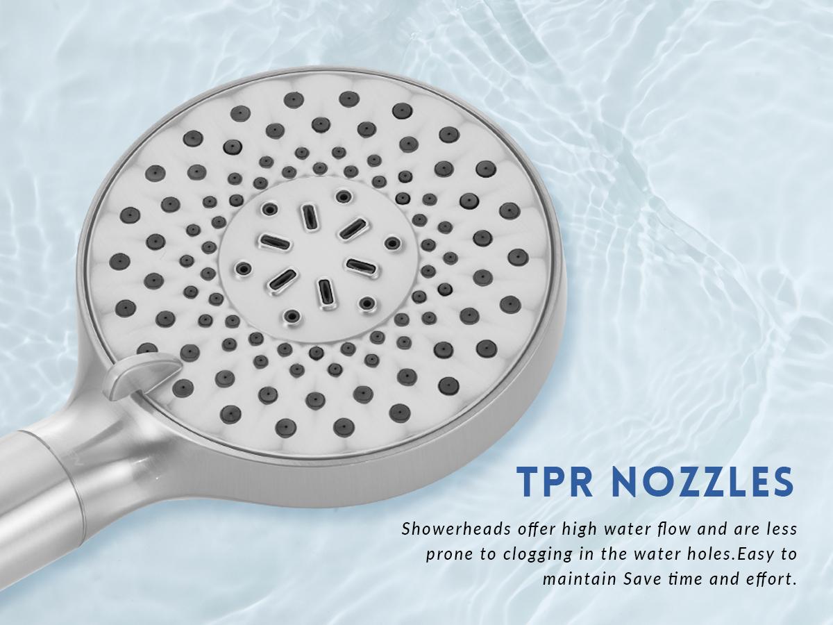 Ryamen Filtered Shower Head with Handheld，High Pressure 9 Spray Mode Showerhead with Hose,Bracket and Minerals Stones Replacement Filters for Hard Water,Anti-clog & Powerful to Clean, Rdrm9040MB