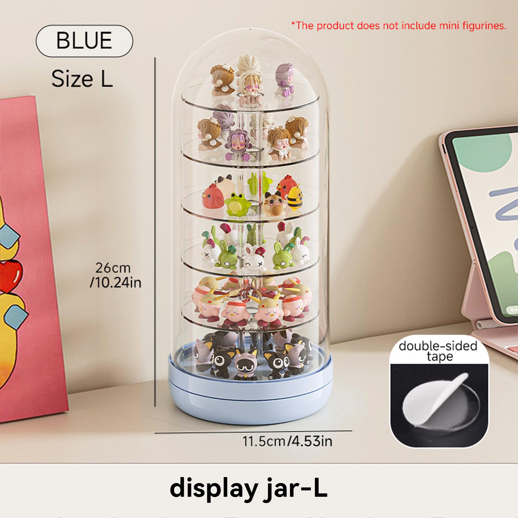 360° Rotating Storage Display Box, Transparent Layered Organizer, Suitable for Popbean, Labubu, Skullpanda, Dimoo, Hirono, Molly Collectors