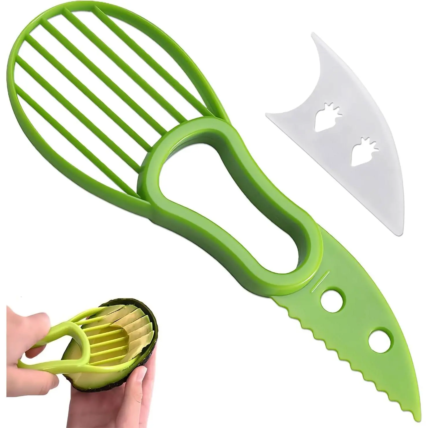Avocado Slicer  Mashing Avocados Enucleation Making Guacamole(Green)