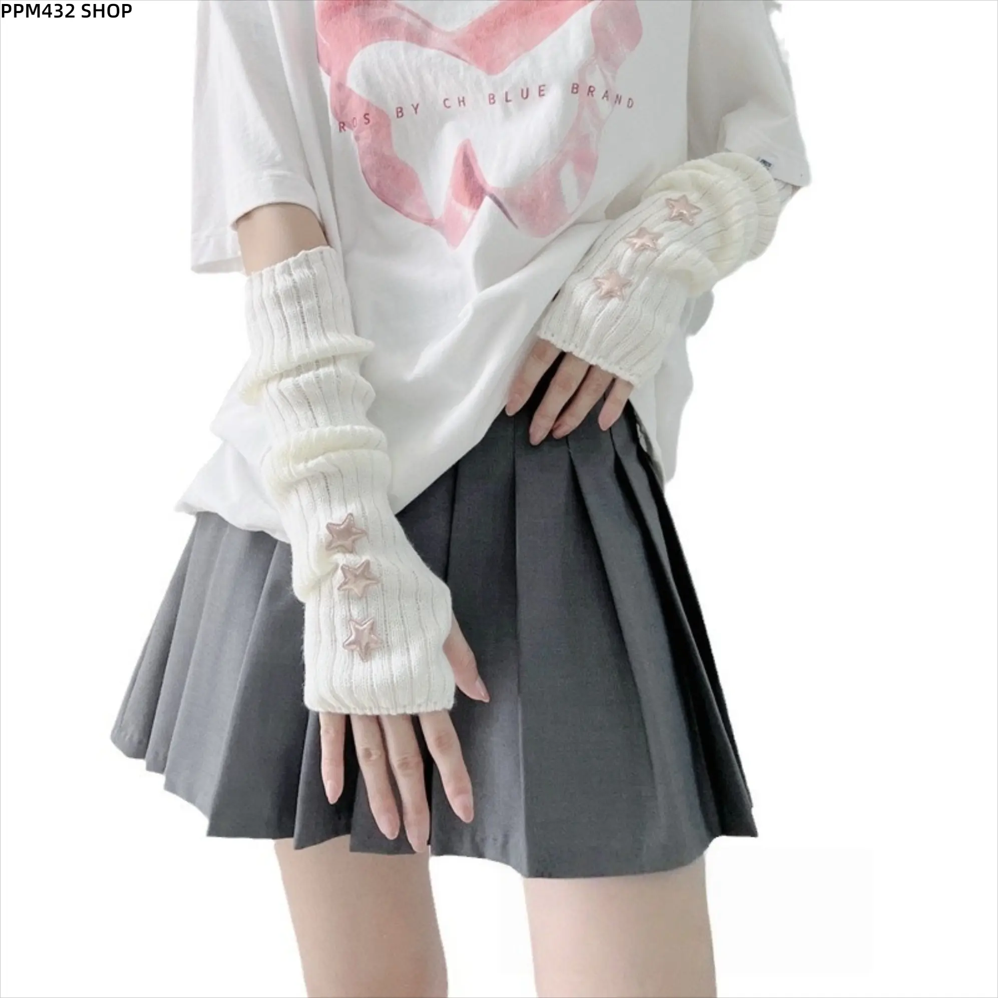 Women's Star Arm Sleeves, Cozy Warm Y2K Arm Warmers, Cute Fingerless Gloves for Women and Girls, Trendy Fashion Accessories for Winter Daily Wear and Outfits