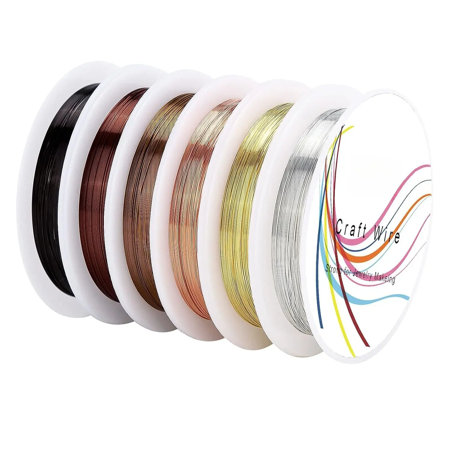 6 Rolls 22 Gauge Tarnish Resistant Bare Copper  Wire for Crafts