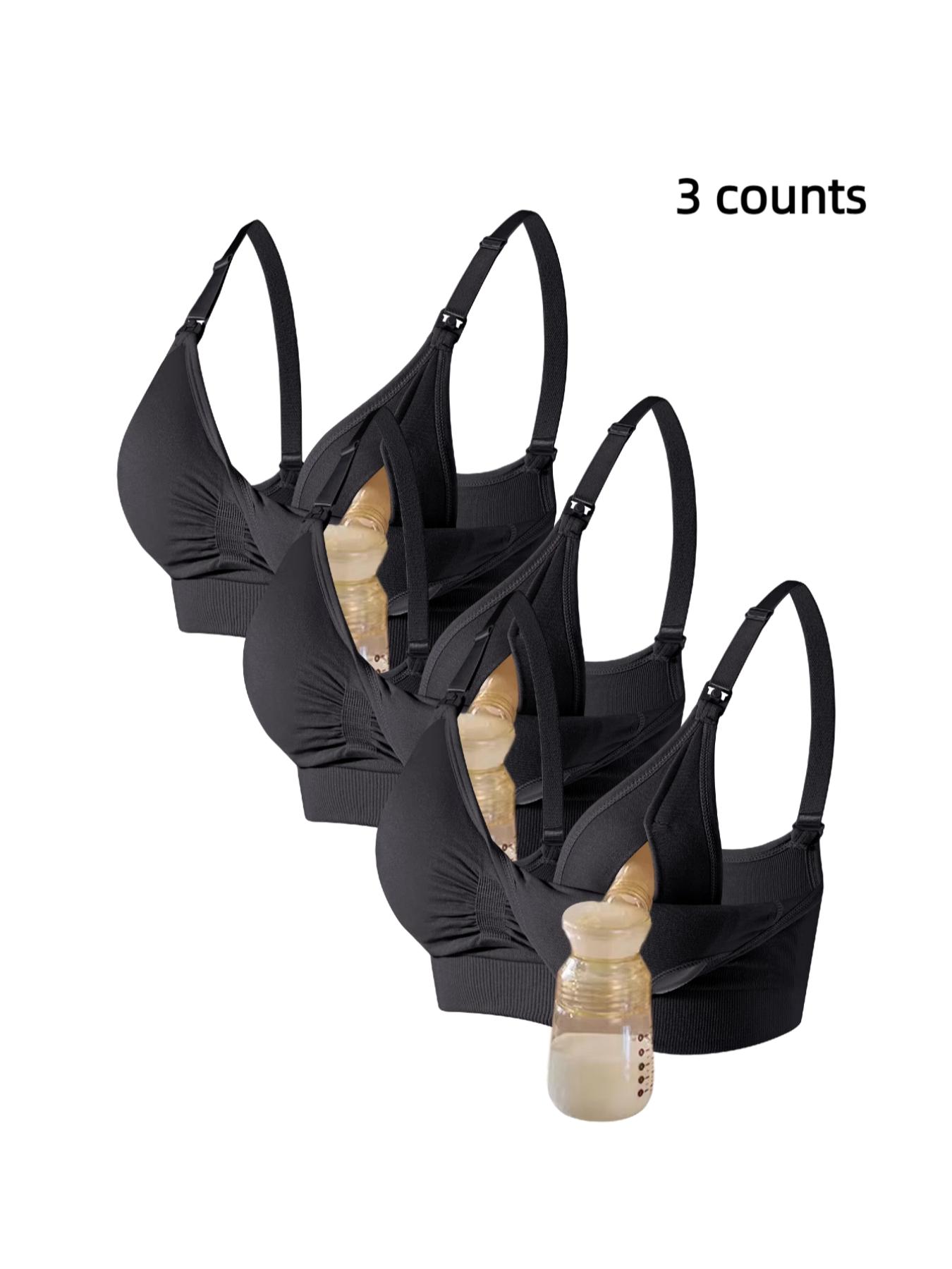 Women's Solid Color Adjustable Strap Maternity Bra, Comfortable Breathable Removable Chest Pad Nursing Bra, Maternity Lingerie for All Seasons