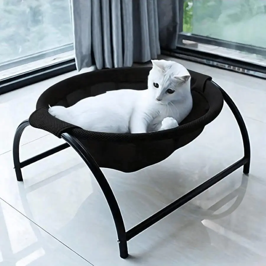 Cat Hammock Bed for Indoor Cats, Removable & Washable, Comfortable and Breathable, Free-Standing, Easy Assembly, Indoors Outdoors