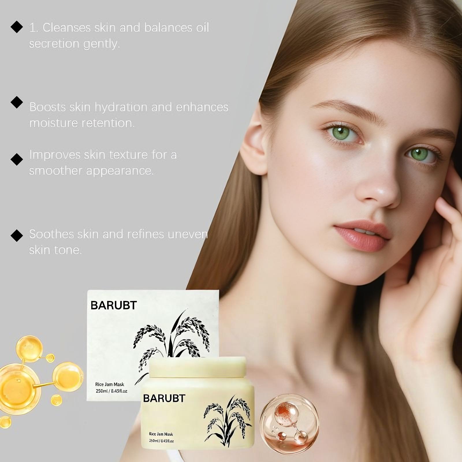 Rice Jam Mask |Rice exfoliator Brightening Gentle Exfoliating, Glow & Smooth Skin Care Lightweight Moisturizing Radiant  Face & Body Mask |(8.45fl.oz)