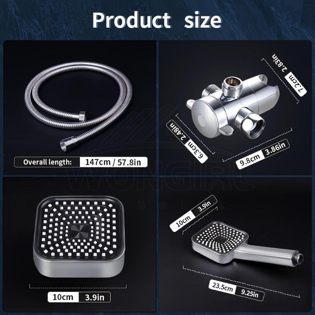 1 High Pressure Shower Head, ABS Material, One Combo Set and One Single Fixed Shower Head Option