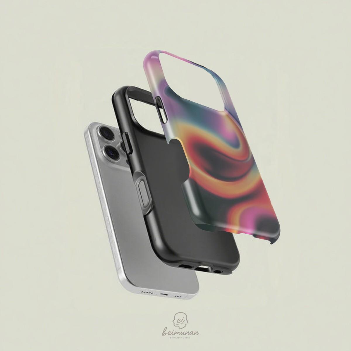 Gradient Fluid Pattern Phone Case, Durable Shockproof Fashion Cover for iPhone 11-17 Pro Max, Samsung Galaxy S25-S23 Ultra