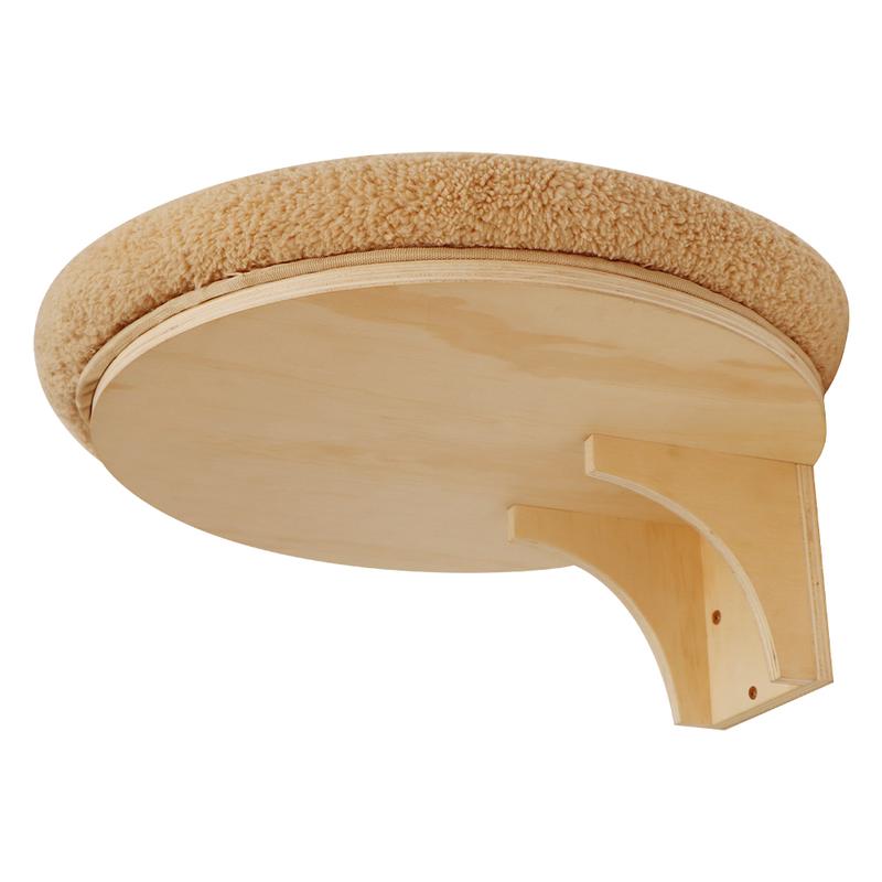 Modern Crude Wood Wall Mounted Cat Nest Bed Climbing Shelves With Sisal Scratching Post- Cat Houses & Condos for Indoor Cats Playing and Relaxation