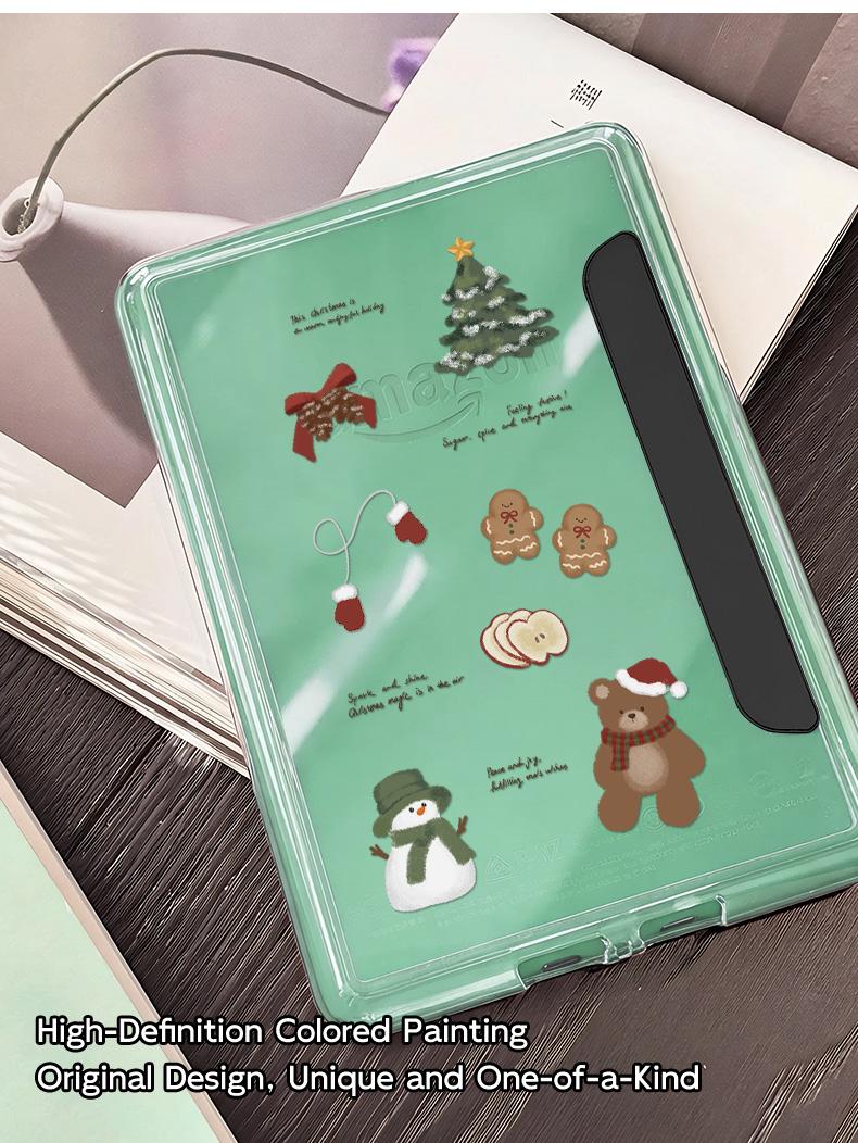 Magnetic Detachable Case for Kindle 11th Paperwhite 1-6, Clear Acrylic Back, Warm Winter Vibe, Auto Wake Sleep Function, Kindle Cover