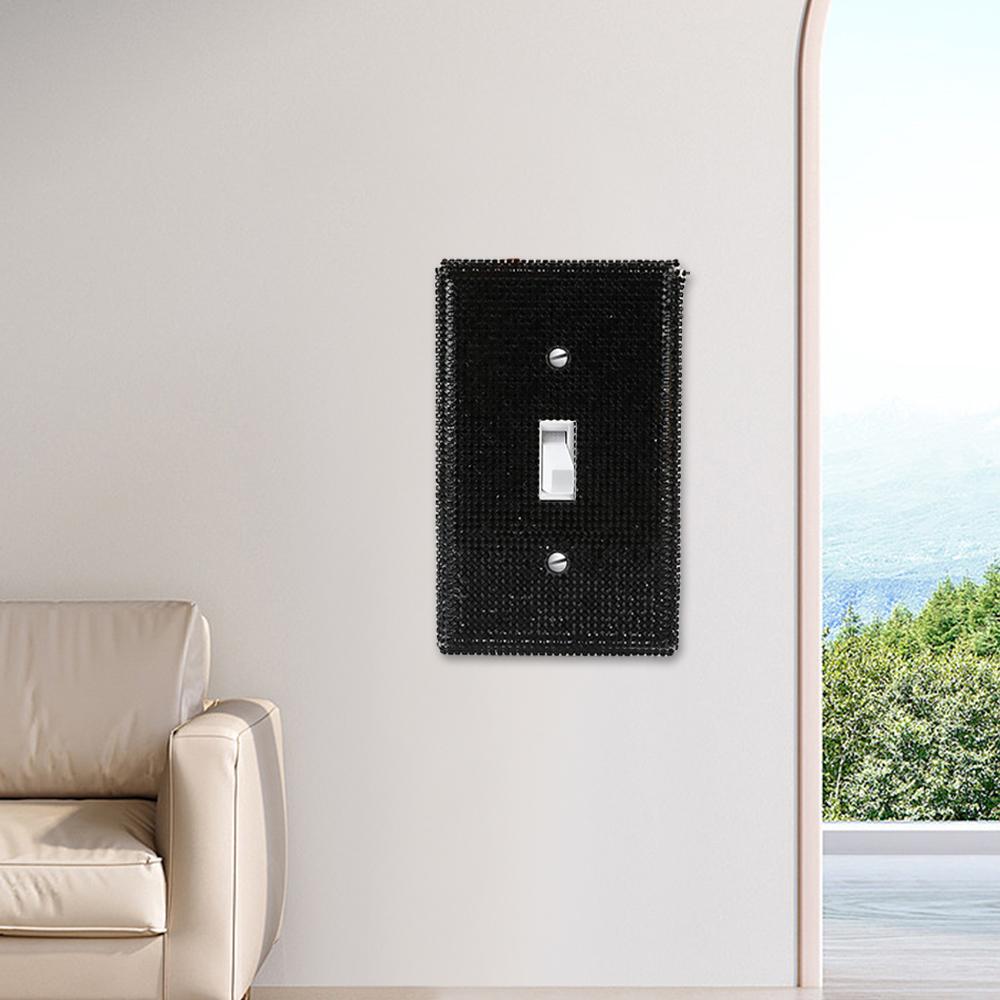 Shiny Rhinestone Wall Panel, Light Switch Cover, Durable Decorative Dual Toggle Socket Panel, Stylish Home Accessory