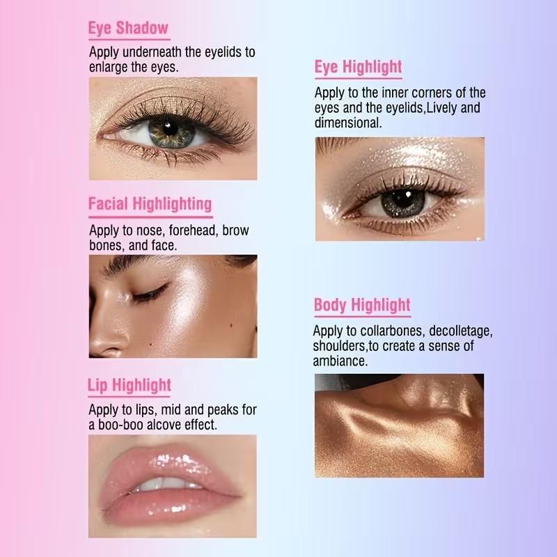 Jelly Shimmer Eyeshadow and Highlighter Stick, with an innovative stick design for ultimate convenience, available in multiple shades, perfect for everyday wear, parties, and gatherings. Smooth and easy to blend, long-lasting, a must-have treasure for beg