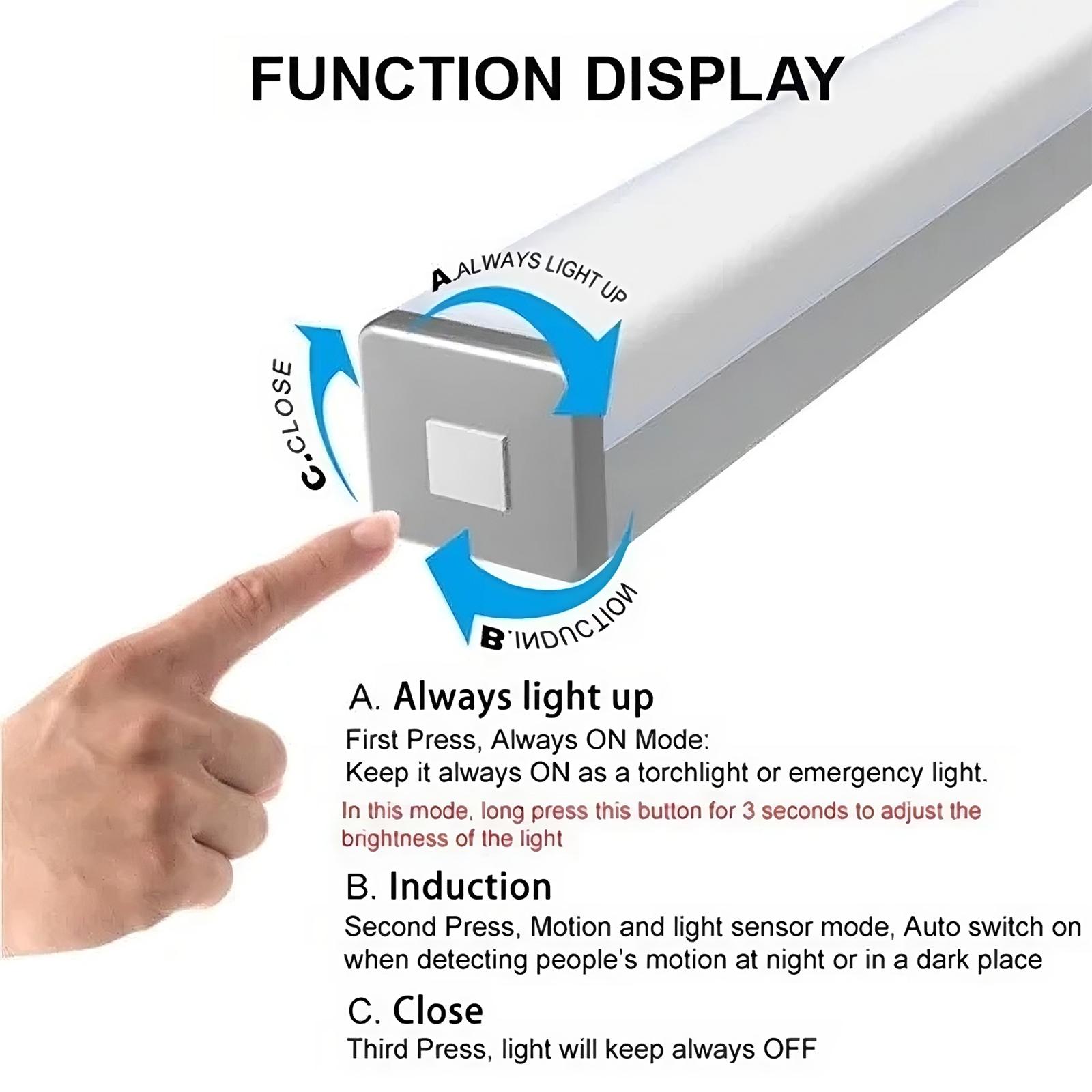 Smart Motion Sensor LED Light Strip: Rechargeable Bright Adjustable Lighting for Wardrobe Stairs Kitchen Garden Energy Efficient Installation No Drilling Needed Adjustable Leds