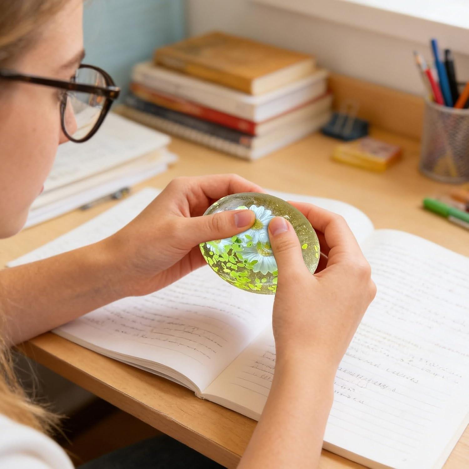 1/2 PCS Coconut Oil Squishy, Crunchy Fidget Stress Ball, Stress Relief Fidget, Slow Rising Squishy, Kasuga Daisy, Ultra-Soft & Non-Sticky, Reusable, Portable Squeeze, Decompression Squeeze Sand Glutinous Sensory Fidgety Toy, During Study, Work