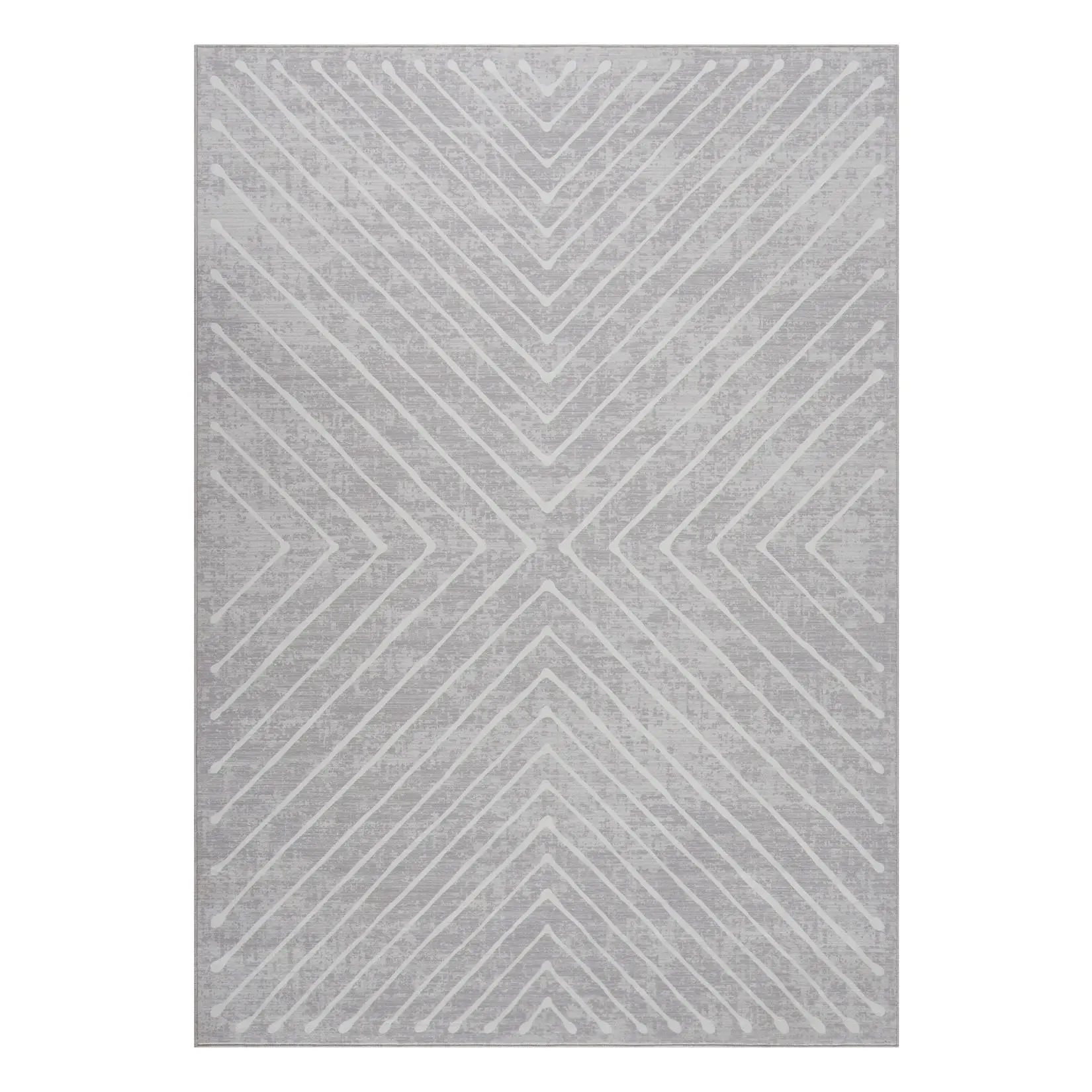 GARVEE 6ft x 4ft Light Grey Rectangular Polyester Fiber Area Rug - Modern Geometric Striped Print, Stain-Proof, Slip-Proof, High-Traffic, Machine-Washable for Living Room, Bedroom, Slip-Proof Area Rugs