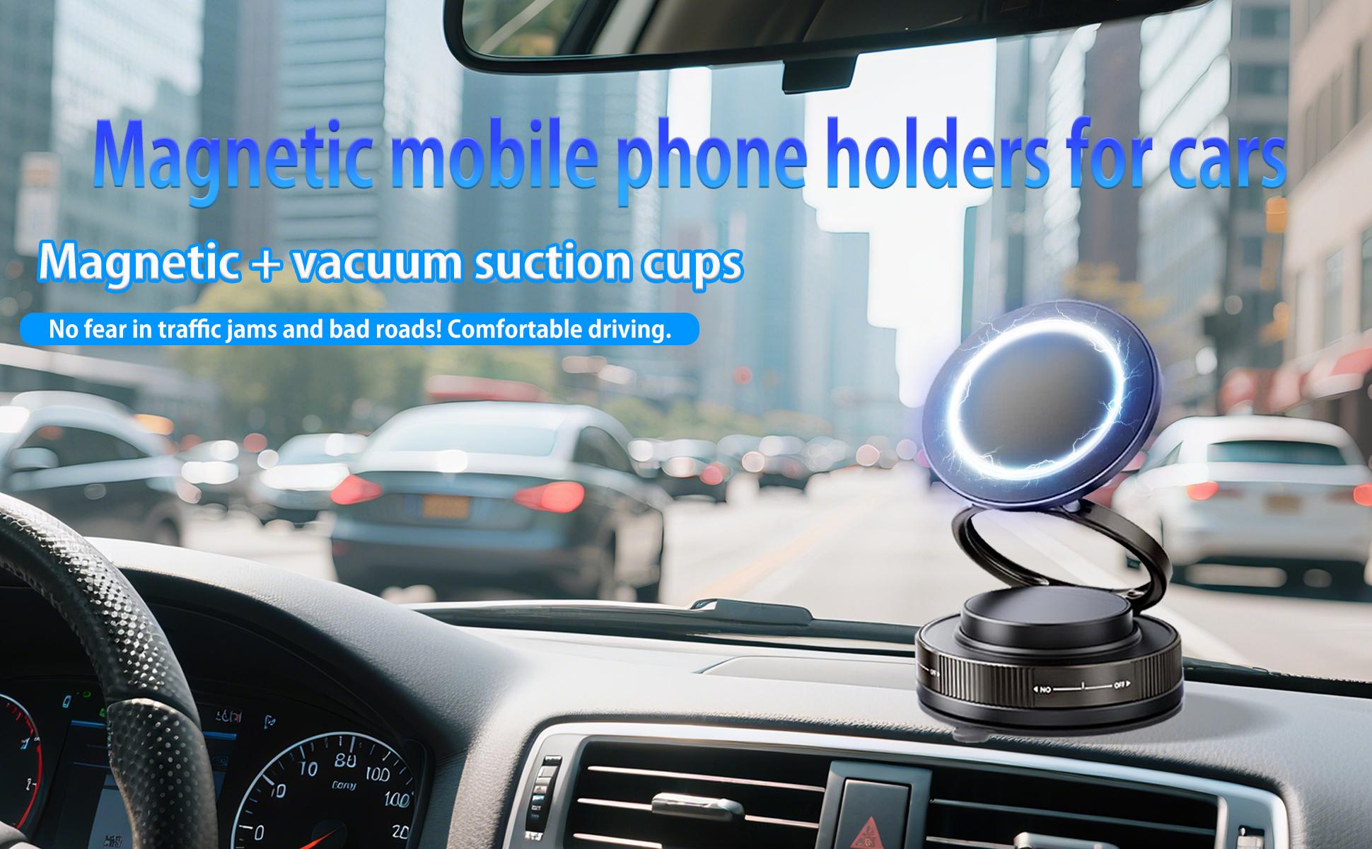 360°Adjustable Vacuum Magnetic Phone Holder,Suction Cup Phone Mount for Magsafe, Portable Cell Phone Holder for Car,Makeup/ Gym/Mirror, Fit for All iphone iphone 11 and above