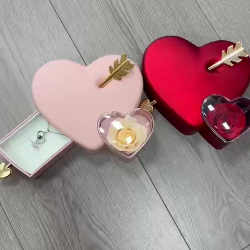 1PC Heart-Shaped Preserved Rose Jewelry Gift Box, Forever Rose with Jewelry Organizer, Perfect for Proposal, Wedding Favor, Bridal Gift, Mother’s Day Surprise, Back to School Gift for Girlfriend, Romantic Valentine’s Day Christmas Present