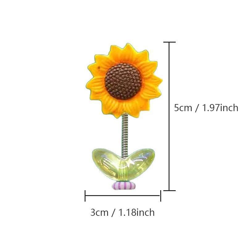 Sunflower Design Car Ornament, 5pcs Cute Car Dashboard Decoration, Car Interior Decoration Accessories for Women & Girls, Girly Car Accessories, Car Trinkets, Automotive Decoration