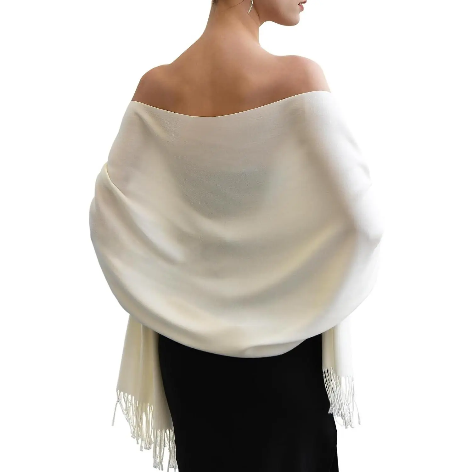 Women's Cashmere Feel Shawl Wrap Soft Blanket Scarf for Weddings | Buttery Soft Viscose Blend, Warm But Not Bulky, Premium High-End Look, Perfect for Evening Dresses & FlightsGift