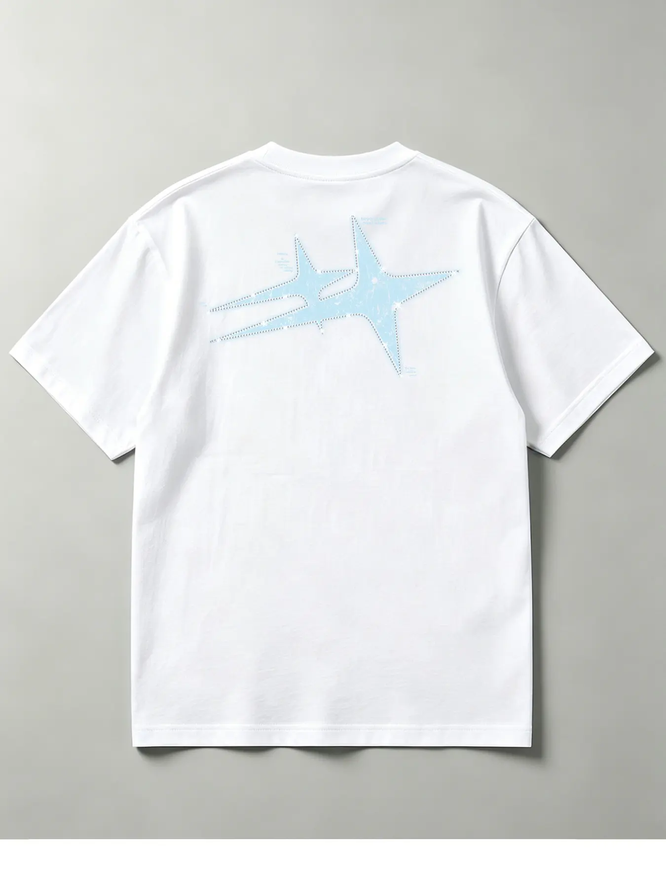 Men's and women's casual short-sleeve  T-shirt for summer, unisex T-shirt with double-sided star print in minimalist style, suitable for all seasons