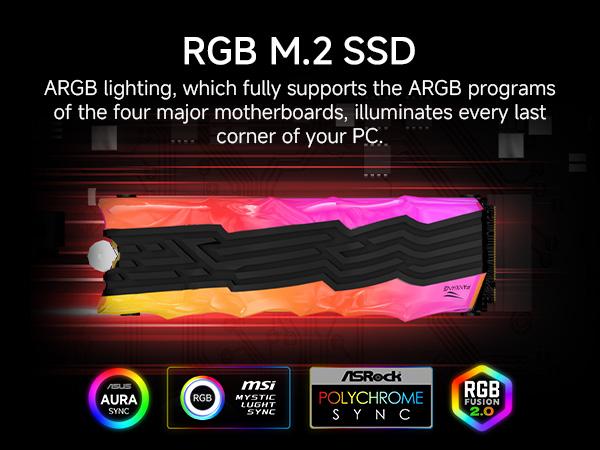 FANXIANG S790R 4TB NVMe M.2 SSD PCIe 4.0 x4, Internal Solid State Drive with RGB Heatsink, Up to 7450MB/s, 3D NAND TLC, PS5 Compatible, Ideal for Gaming, Creators & Professionals