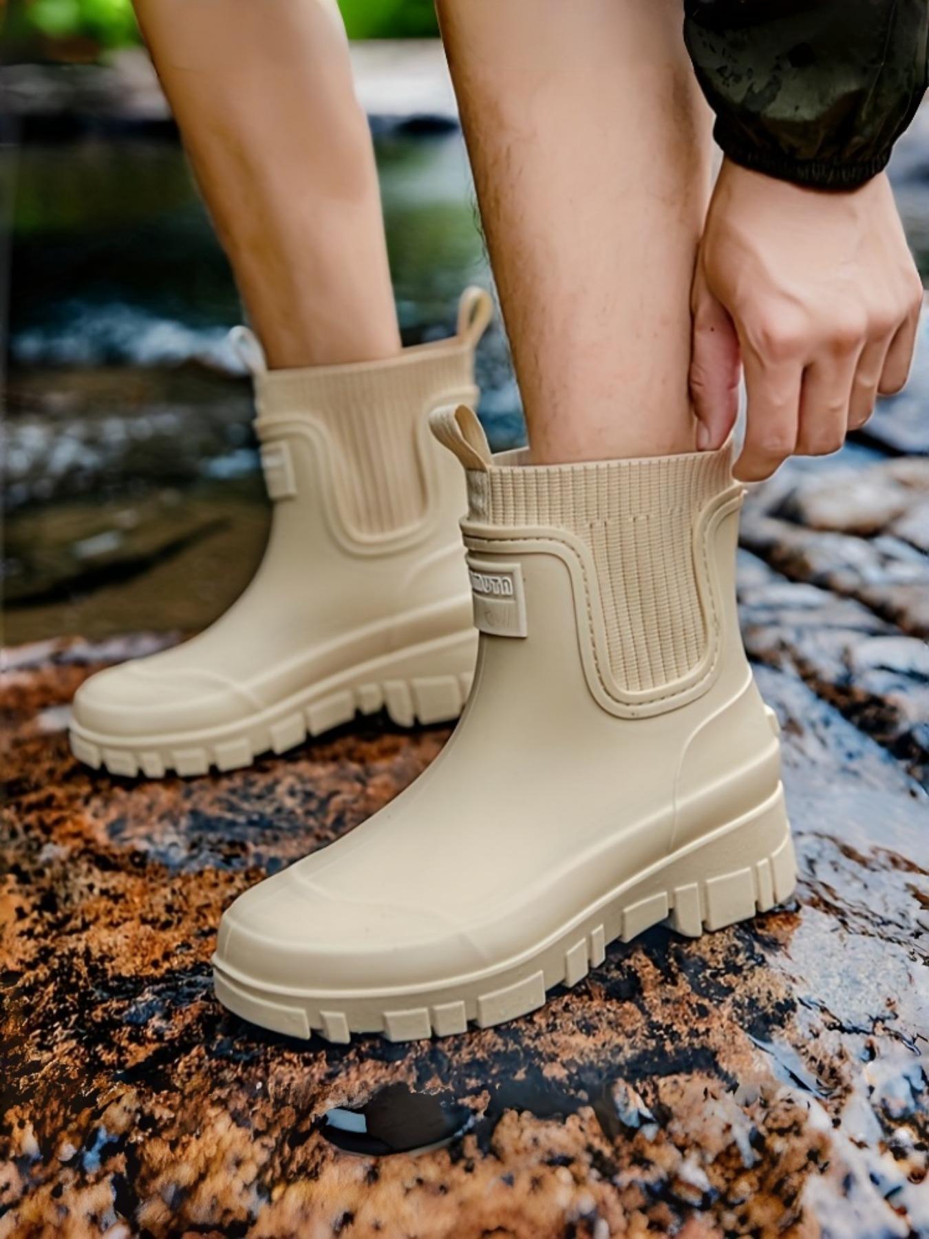 All-Weather High-Quality Rain Shoes, Rain Boots, Waterproof Boot, PVC Sole and Upper, Comfortable Insole Ankle Support, Suitable for Rainy Days, Commuting, Hiking, Fishing