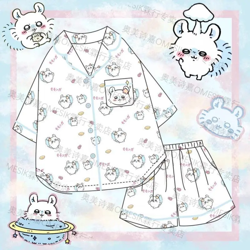 Kawiai 2026 Cartoon Chiikawa Momonga Sweet Home Pajamas Anime Suit Loungewear Sweet Can Be Worn Outside Gifts for Girls