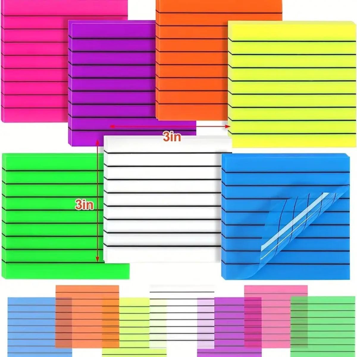 Multicolor Sticky Note, 7 Counts/set Semi-transparent Sticky Note Pads, Note Taking Portable Lined Sticky Memo Pads for Office & School Students, Office Girl Supplies, Summer Gift, Desk Office Accessories, School Supplies, Self Adhesive Stickers