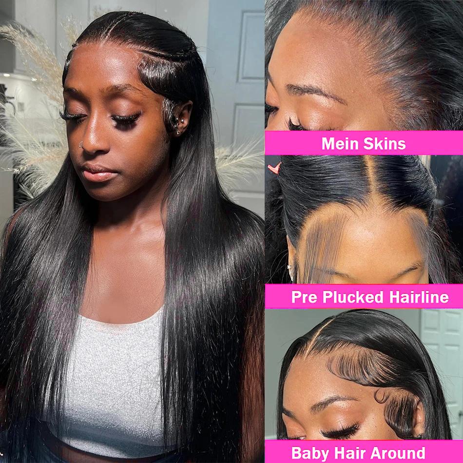 Bling Hair Clearance 13x4 13x6 Transparent Lace Front Wig Human Hair 13X6 HD Lace Frontal Wigs Human Hair Pre Plucked with Baby Hair 180% Density Wigs Human Hair