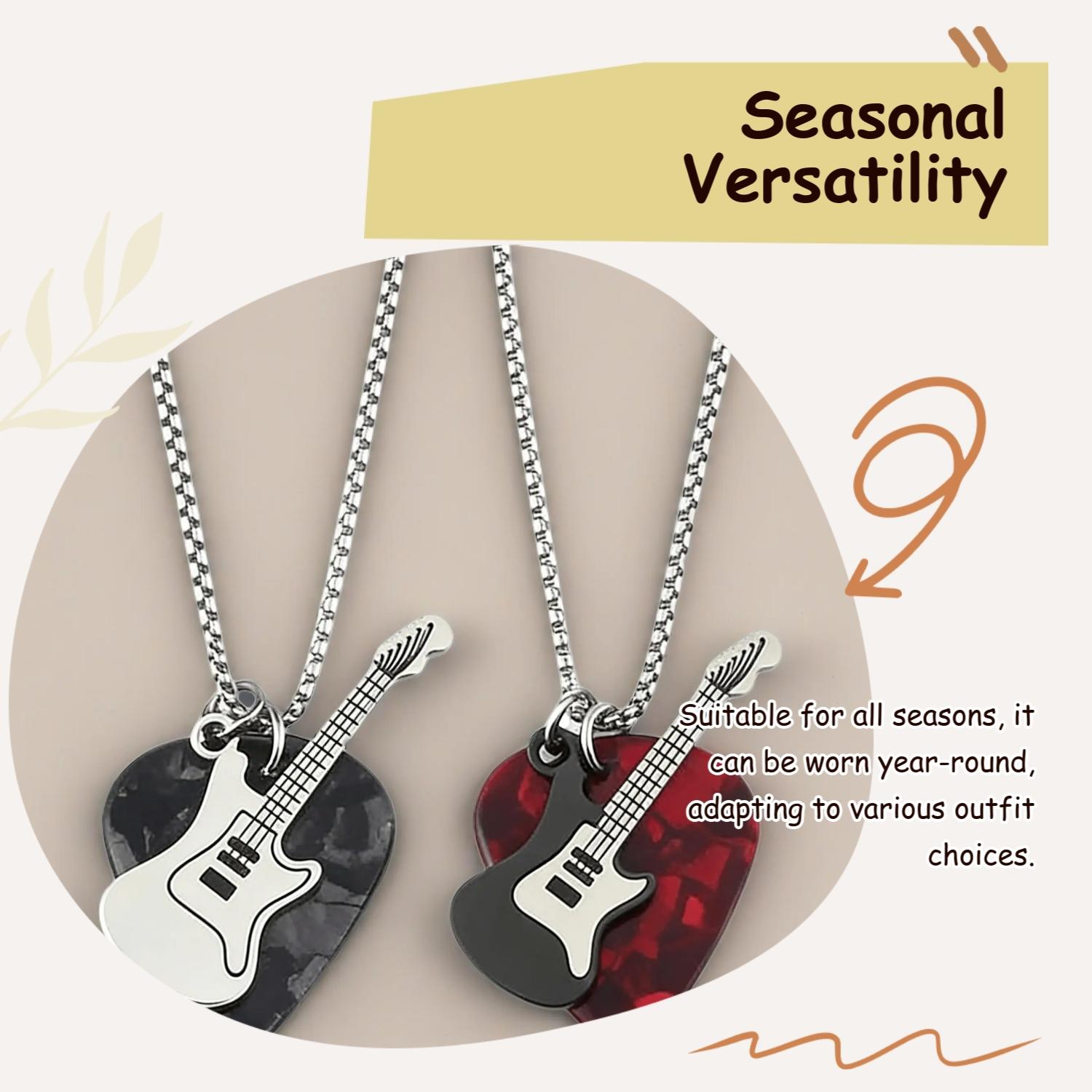 Fashionable Hip-Hop Guitar Pick Pendant Necklace, Unisex Design, Durable Music Lover Accessory, Fashionable Jewelry Accessories, Stainless Steel Chain, All Seasons Fashionable Hip-Hop Guitar Pick Pendant Necklace, Unisex Design, Durable Music Lover Accessory, Fashionable Jewelry Accessories, Stainless Steel Chain, All Seasons