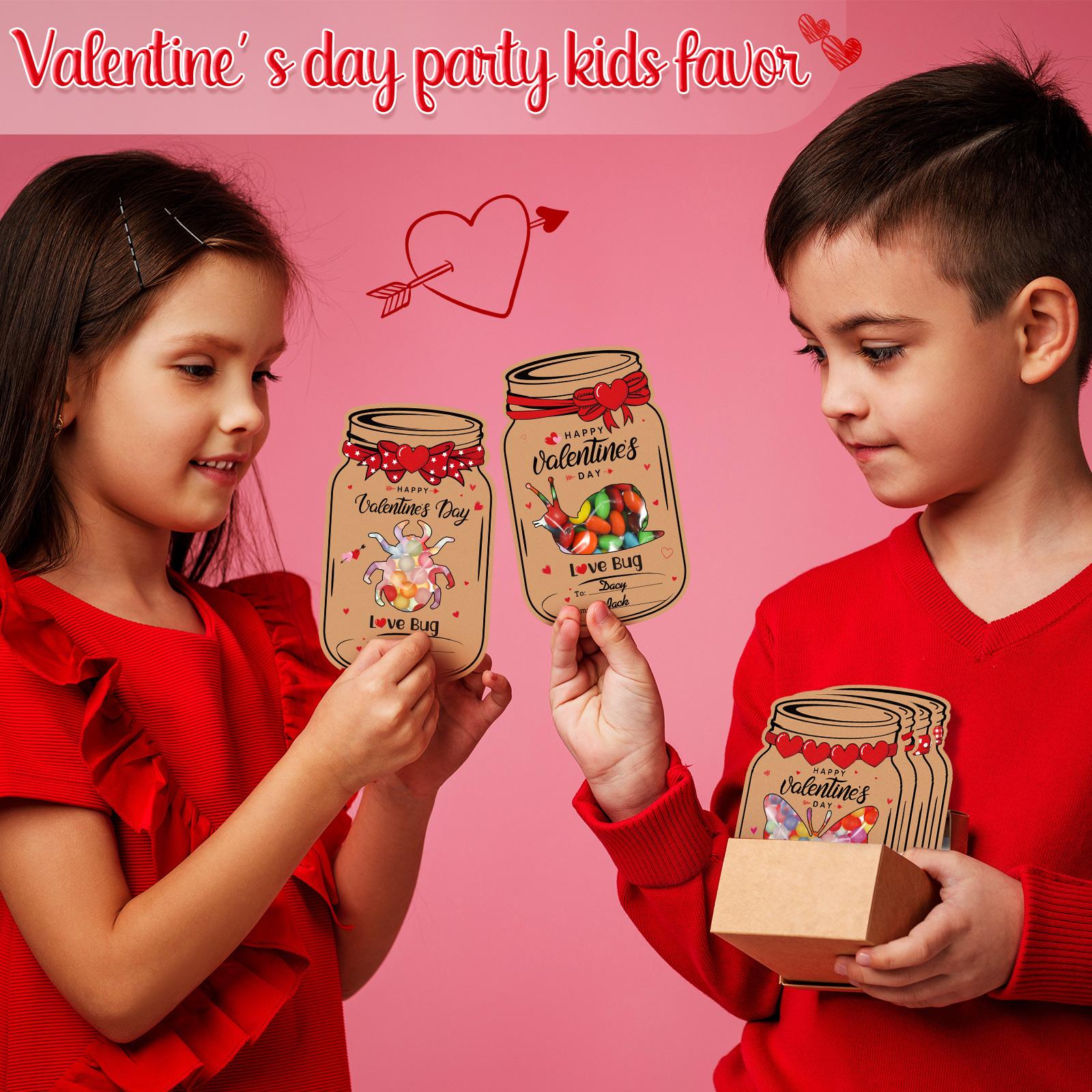 36/100 Pcs Valentine's Candy Cards Kids Gifts Set with Plastic Domes DIY Craft Treat Holder Bulk Class Valentines Candy Exchange Gifts for Couples Families School Party Classroom Gifts 36/100 Pcs Valentine's Candy Cards Kids Gifts Set with Plastic Domes DIY Craft Treat Holder Bulk Class Valentines Candy Exchange Gifts for Couples Families School Party Classroom Gifts
