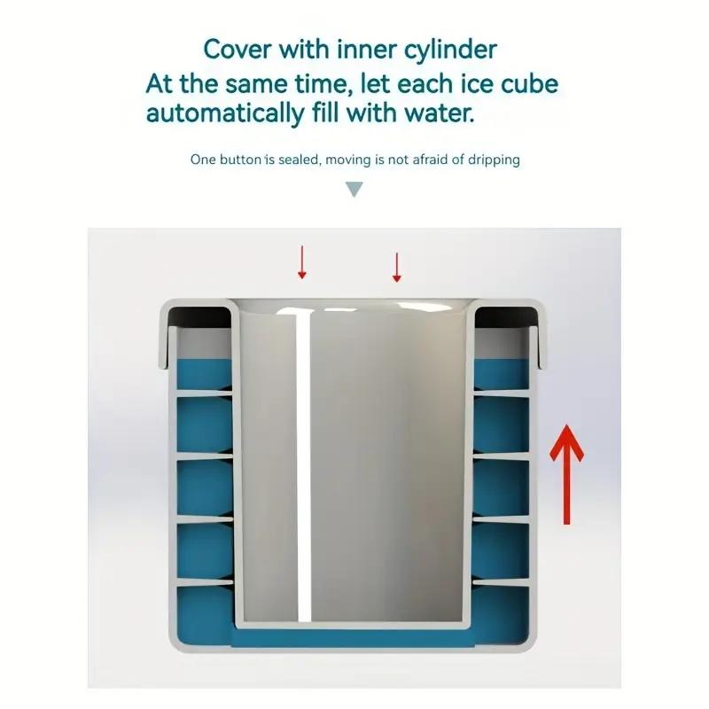 Portable Mini Ice Cube Tray, Quick Freeze Ice Mold Cup for Iced Coffee, Juice and Cold Drinks, Reusable Small Ice Maker for Home Kitchen