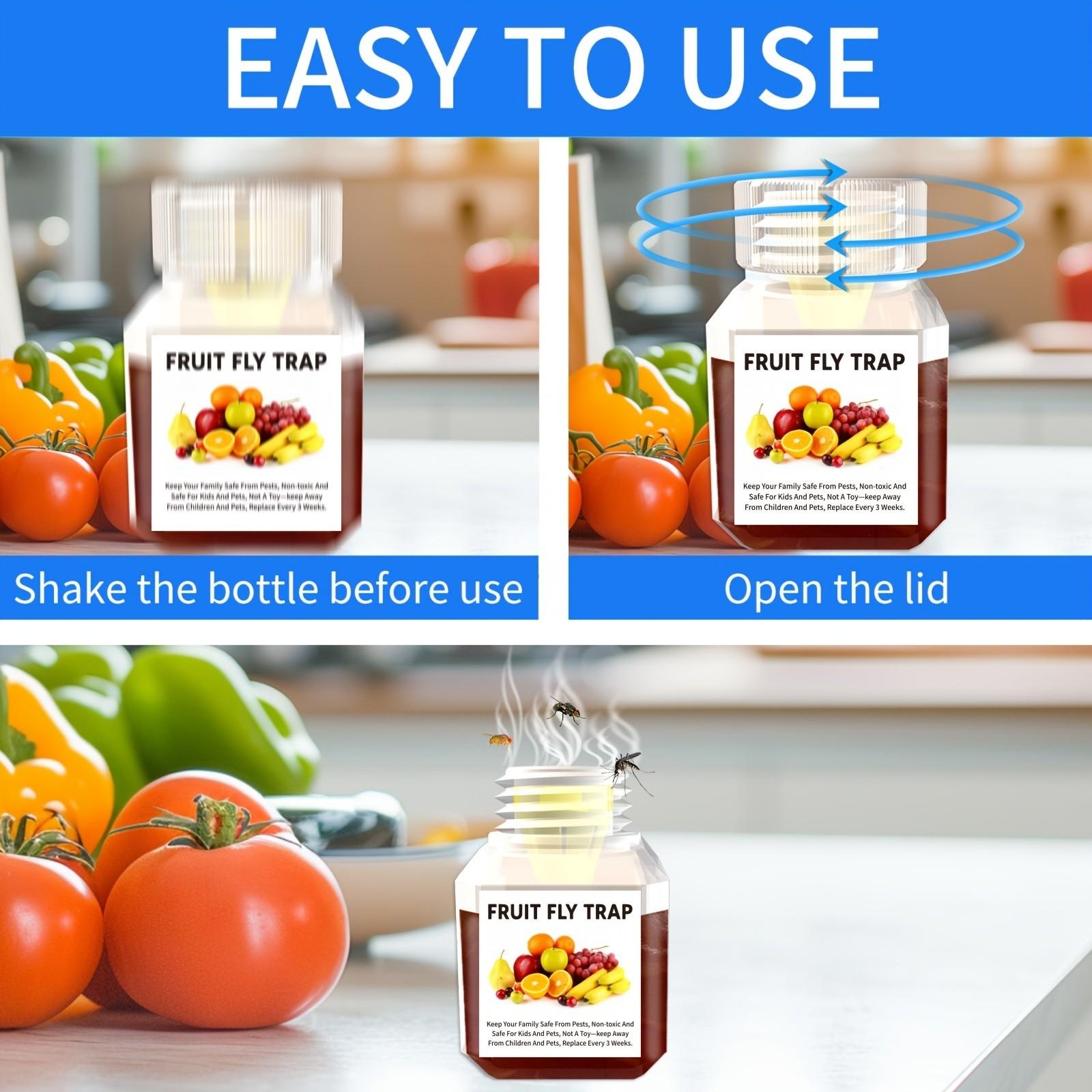 Square Bottle Fly Catcher Bait, Fruit Fly Trap Lure, Bee and Fly Capture Device, Liquid Attractant for Fruit Flies, Effective Pest Control Solution