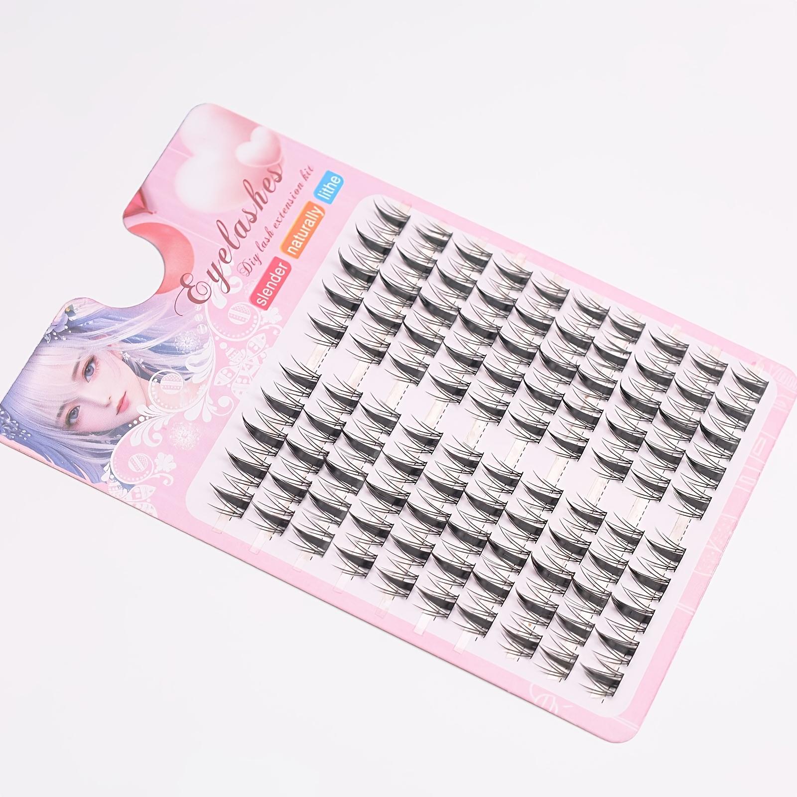 10 Rows Exquisite Black Anime Eyelash Kit - False Eyelashes with Adhesive and Sealer, Curler and Smear, Natural, Dynamic, Curling Design, Reusable for Beginners, DIY Length 10-13mm