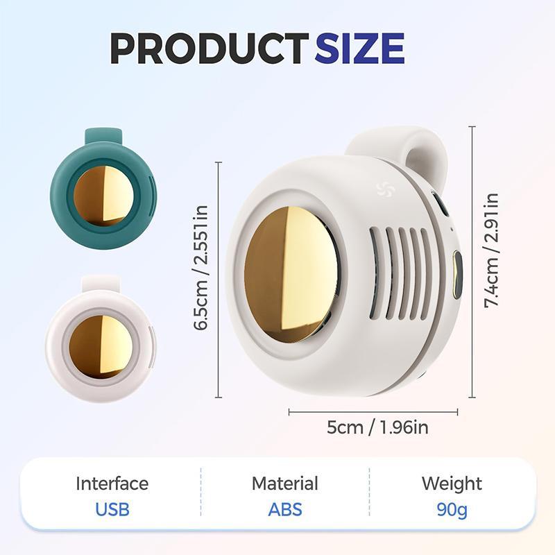 WestDeer Portable Silent Mini Bladeless Electric Fan,Adjustable 3-speed Suspended Waist Fans,Phone Cooling Fan,Personal Fan,Rotating BodyFan Suitable for Outdoor Travel,fathersdaygift,rechargeable personal fan,handheld turbo fan,Perfect Gift