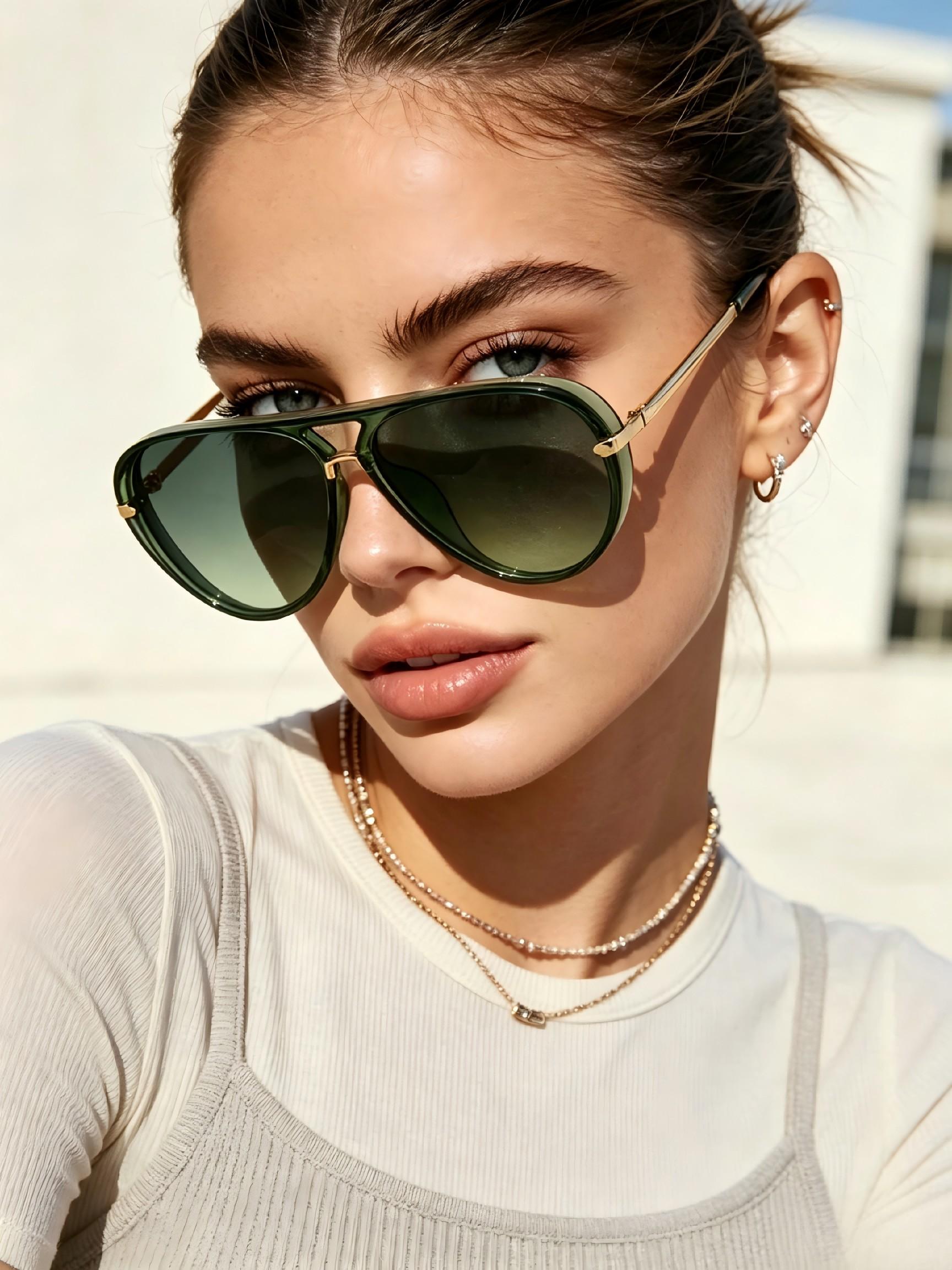 5 Pieces New Fashion Eyewear Set, Unisex European Style Aviator Sunglasses, Trendy Streetwear Shades, Daily and Summer Glasses