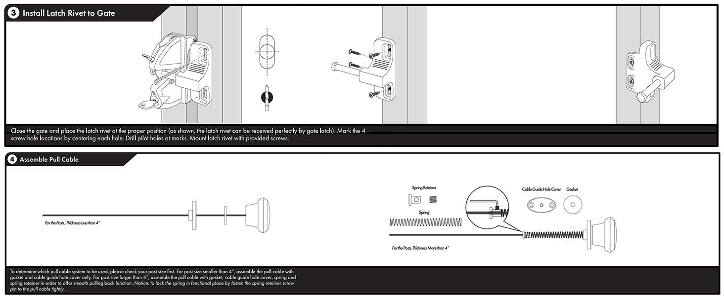 Gate Latch Door Latch with Pull Cable Opened Two-Sided Lockable Door Latch Durable,Versatile & Secure for Metal,Wood,and Vinyl Fence,for Privacy Fence,Outdoor Fence,Barn Door Lock,Wooden Fence(Black) Gate Latch Door Latch with Pull Cable Opened Two-Sided Lockable Door Latch Durable,Versatile & Secure for Metal,Wood,and Vinyl Fence,for Privacy Fence,Outdoor Fence,Barn Door Lock,Wooden Fence(Black)