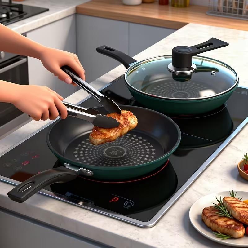 Non-stick durable multi-functional frying pan, thick bottom design, hand washing only, suitable for induction cookers and gas stoves