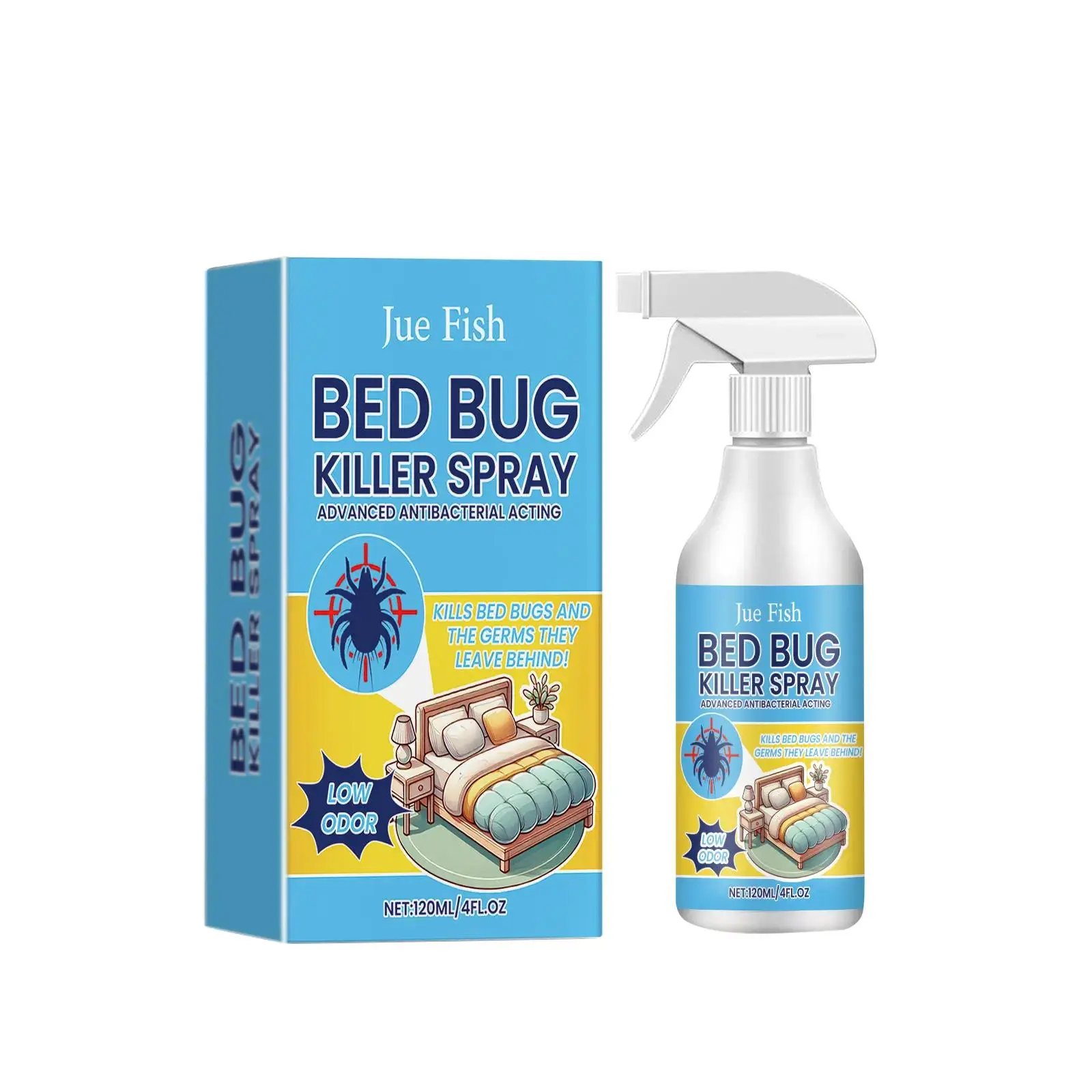 Natural Ingredients Bed Bug Killer Spray Bottle - Home Pest Control, Mosquito-Control, Anti-Dust Mite, Contact-Killing, Egg-Killing, Pet & People Friendly No-Rinse Indoor Insect Treatment Supply