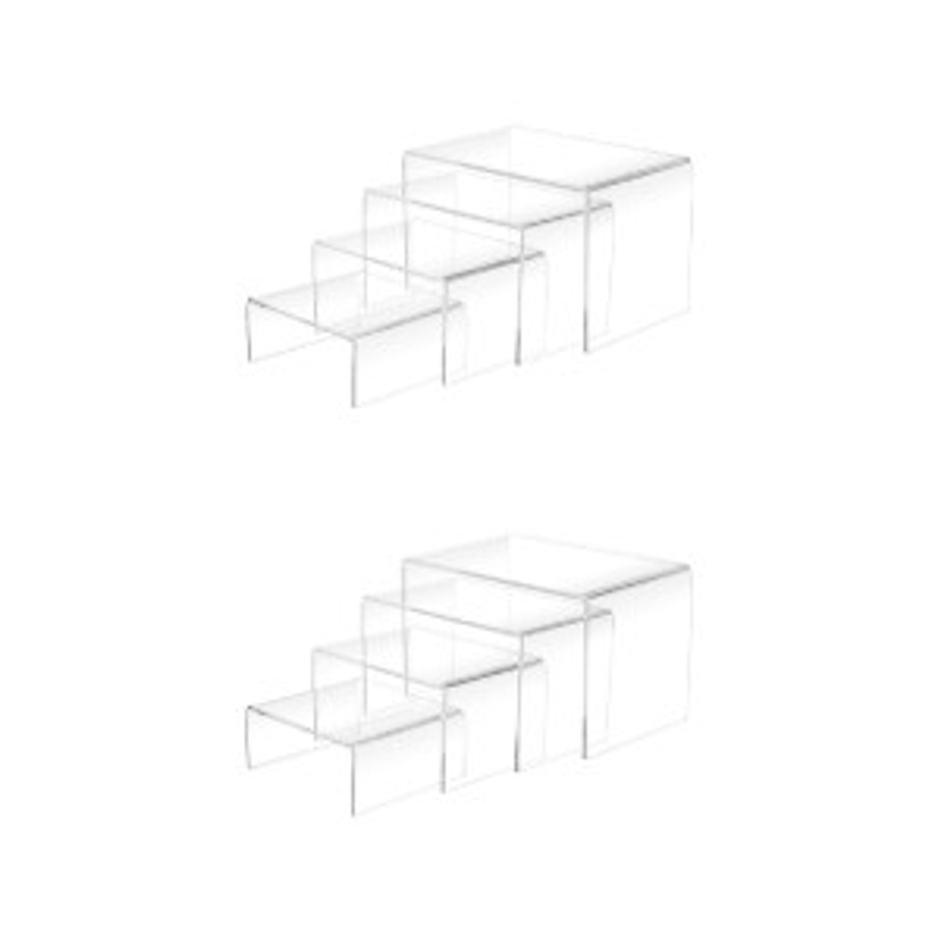 8Pcs Clear Acrylic Display Risers (6", 5", 4", 3") Transparent Product Stand, Cupcake Holder Dessert Display Showcase Stands, Candy Bar Risers, Acrylic Lifts Display for Figures