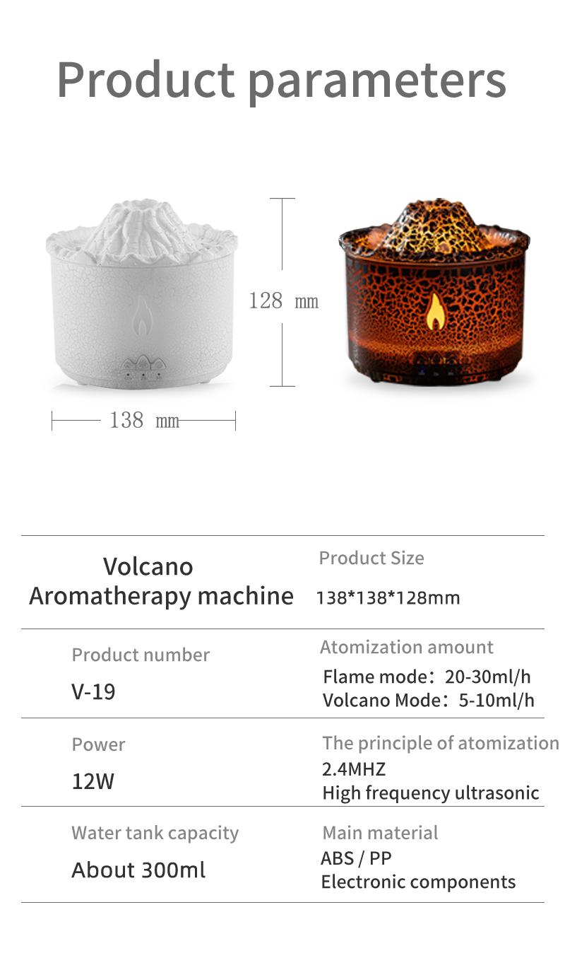 Remote Control Aromatherapy Diffuser Volcano Aromatherapy Machine Desktop Essential Oil Diffuser with Flame Home Night Light Ornament Wireless Remote Control Humidifier Aroma Jellyfish Design