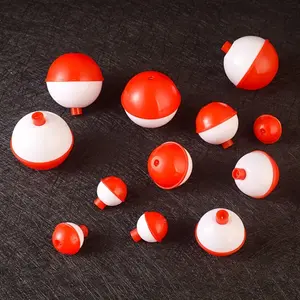 10 Fishing Bobbers, Plastic Round Floats, Fishing Additions Available in Various Colors And Sizes, Double Ball-Shaped Float Set, Spherical Fishing Floats for Sea Fishing, Large Belly Floats with Clips, Long-Distance Fishing Markers
