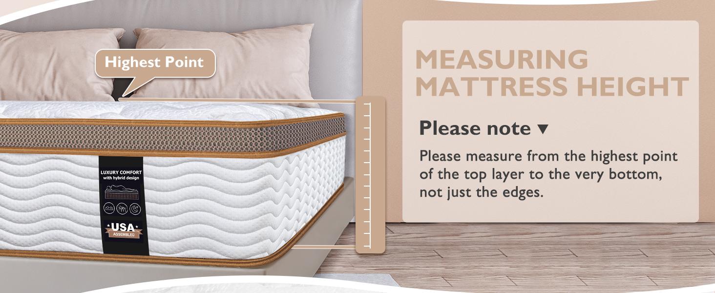 BedStory Queen King Mattress - 12'' Hybrid Mattress - Gel Memory Foam & Pocket Springs for Pressure Relief & Motion Transfer, Bedroom Luxury Usa