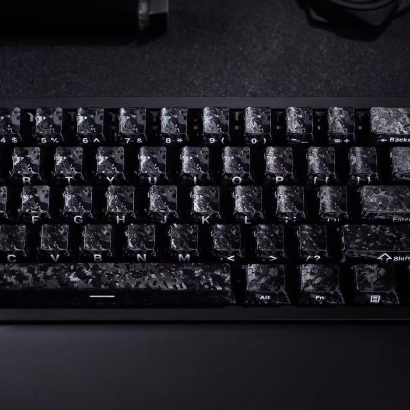 Carbon Fiber Side Engraved Keycaps 119 Keys Wooring Bee Magnetic Axis Compatible Mechanical Keyboard Universal Fit