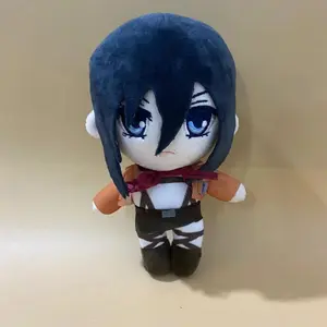 Attack on Titan Levi Mikasa Eren Plush Set Anime Character Stuffed Soft Plushies with Survey Corps Outfits Fans and Collectors