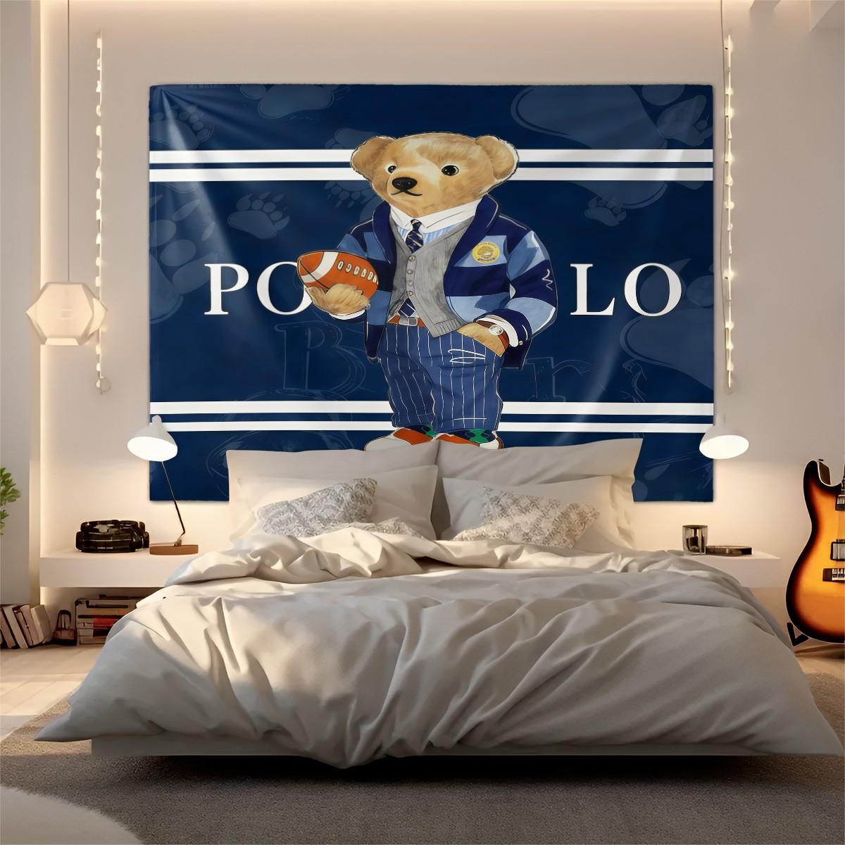 Bear Pattern Tapestry, Stylish Room Flag, Unique Wall Art For Living Room And Bedroom, Soft And Durable For Kids And Adults Daily Holiday Birthday Gift Bedroom Decoration