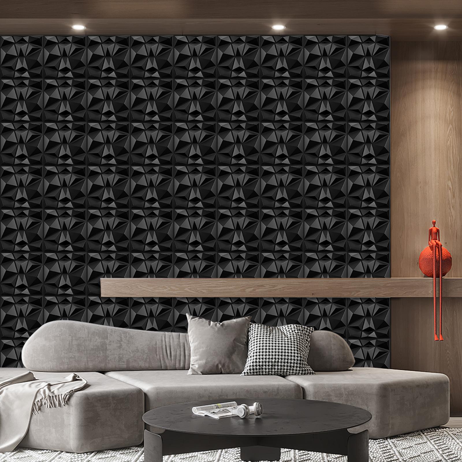 3D Geometric Pattern Wall Panel, PVC Material Wall Decoration, Modern Wall Decor for Living Room Hall Bedroom Hotel Office